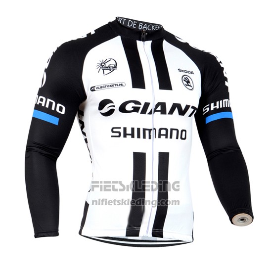 2014 Fietskleding Giant Shimano Zwart en Wit Lange Mouwen en Koersbroek